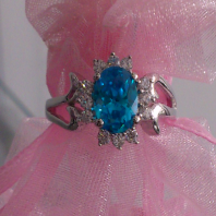 Bague argent - Bleu scintillant