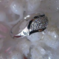 Bague argent - Courbes brillantes